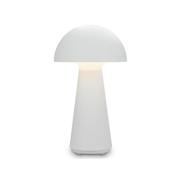 Hvit Fungo LED-bordlampe med avrundet soppskjerm