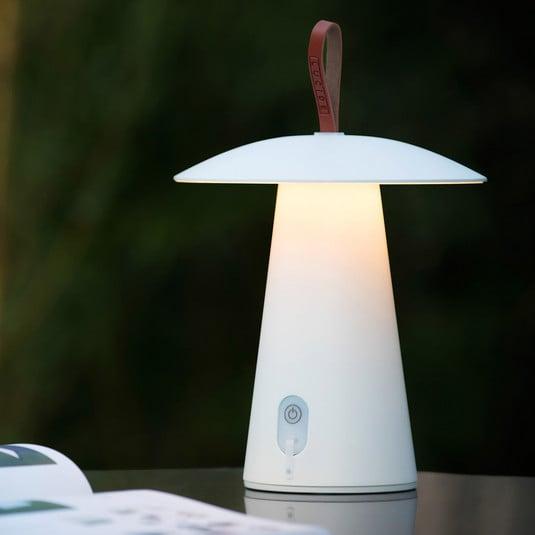 Hvit La Donna LED-bordlampe i aluminium