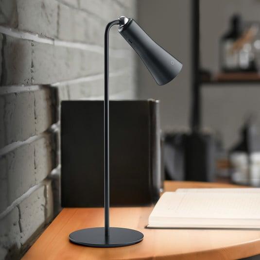 Svart Maxi oppladbar LED-bordlampe i metall
