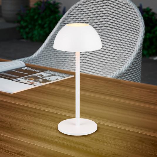 Hvit Ricardo oppladbar LED-bordlampe i plast